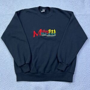 VTG‎ 90s Disney Mickey Unlimited Mouse Sweatshirt XL Black Embroidered USA Made